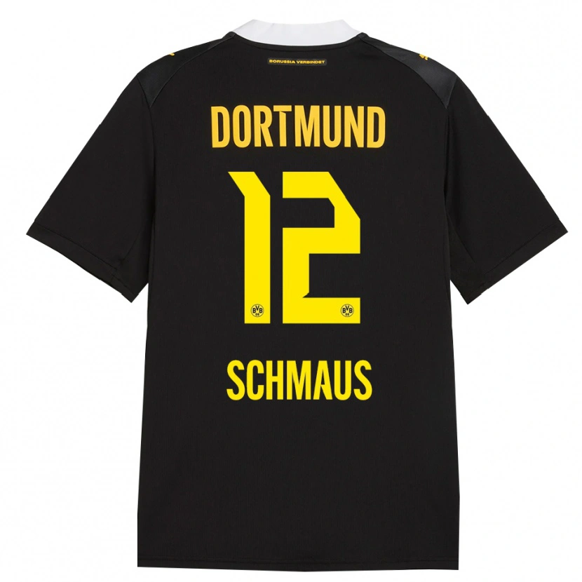 Danxen Mænd Massimiliano Schmaus #12 Sort Rød Gul Udebane Spillertrøjer 2026/27 Trøje T-Shirt