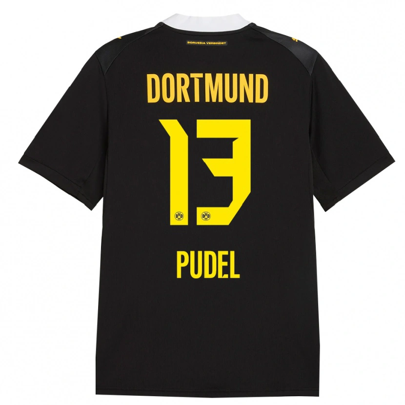 Danxen Mænd Bjarne Pudel #13 Sort Rød Gul Udebane Spillertrøjer 2026/27 Trøje T-Shirt