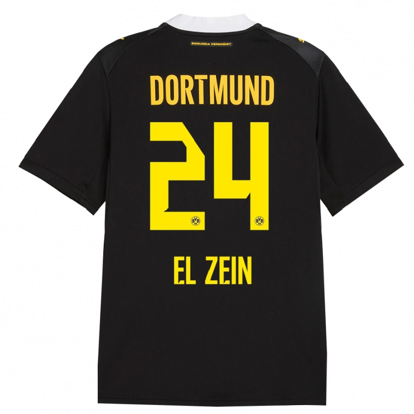 Danxen Mænd Abu-Bekir Omer El-Zein #24 Sort Rød Gul Udebane Spillertrøjer 2026/27 Trøje T-Shirt