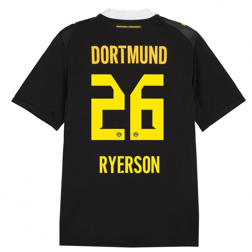 Danxen Mænd Julian Ryerson #26 Sort Rød Gul Udebane Spillertrøjer 2026/27 Trøje T-Shirt