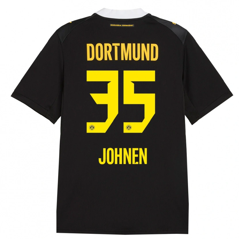 Danxen Mænd Marcel Johnen #35 Sort Rød Gul Udebane Spillertrøjer 2026/27 Trøje T-Shirt