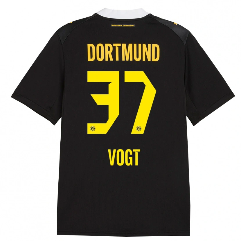 Danxen Mænd Levin Vogt #37 Sort Rød Gul Udebane Spillertrøjer 2026/27 Trøje T-Shirt