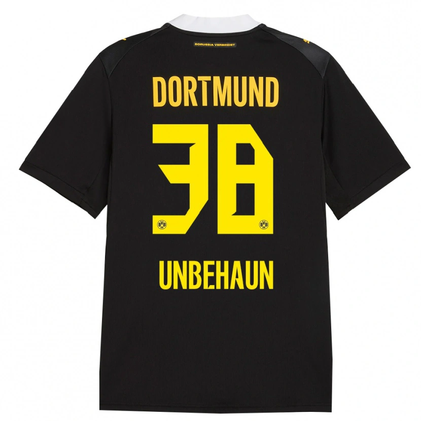 Danxen Mænd Luca Unbehaun #38 Sort Rød Gul Udebane Spillertrøjer 2026/27 Trøje T-Shirt