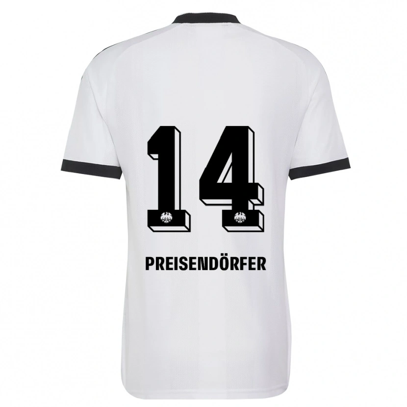 Danxen Mænd Constantin Preisendörfer #14 Sort Hvid Udebane Spillertrøjer 2026/27 Trøje T-Shirt