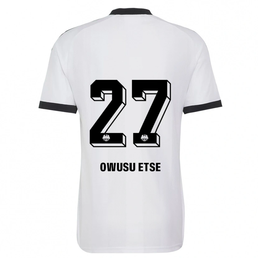 Danxen Mænd Collin Owusu Etse #27 Sort Hvid Udebane Spillertrøjer 2026/27 Trøje T-Shirt