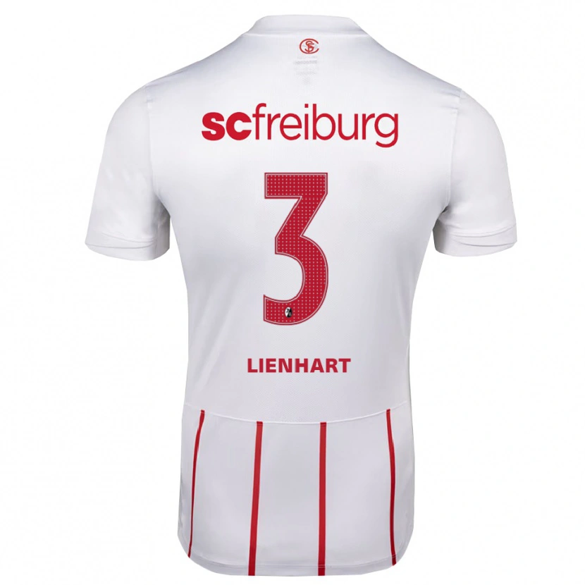 Danxen Mænd Philipp Lienhart #3 Hvid Rød Gul Udebane Spillertrøjer 2026/27 Trøje T-Shirt