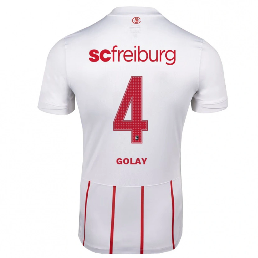 Danxen Mænd Jonas Golay #4 Hvid Rød Gul Udebane Spillertrøjer 2026/27 Trøje T-Shirt