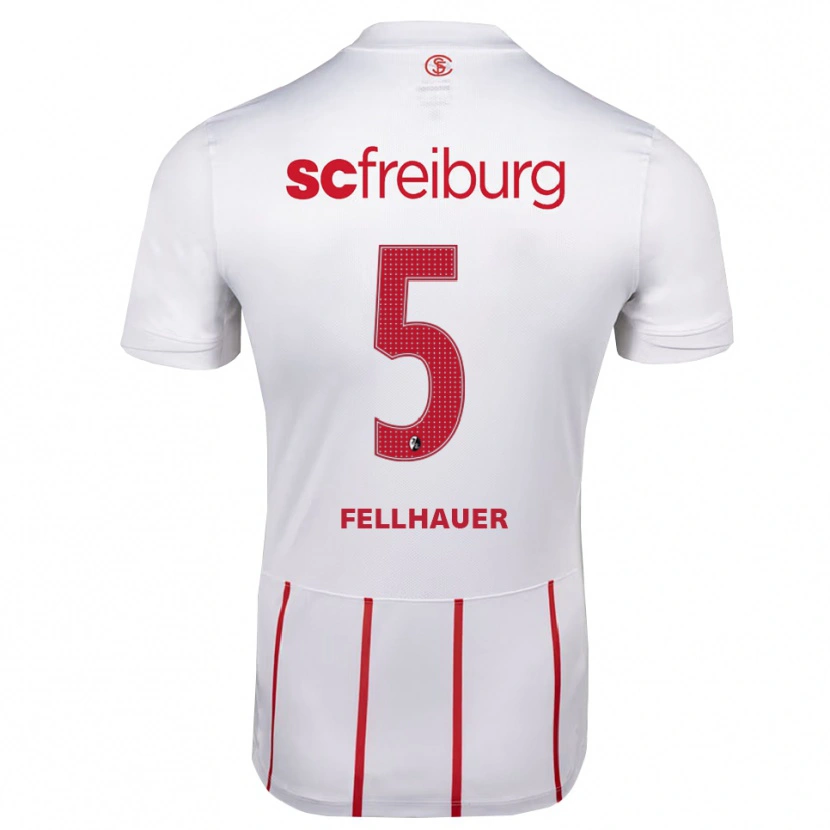 Danxen Mænd Kim Fellhauer #5 Hvid Rød Gul Udebane Spillertrøjer 2026/27 Trøje T-Shirt