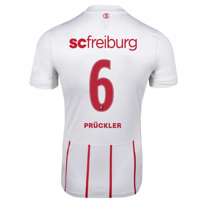 Danxen Mænd Moritz Prückler #6 Hvid Rød Gul Udebane Spillertrøjer 2026/27 Trøje T-Shirt