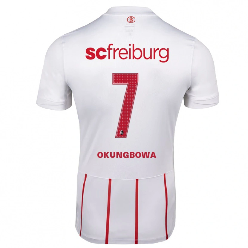 Danxen Mænd Osagie Okungbowa #7 Hvid Rød Gul Udebane Spillertrøjer 2026/27 Trøje T-Shirt