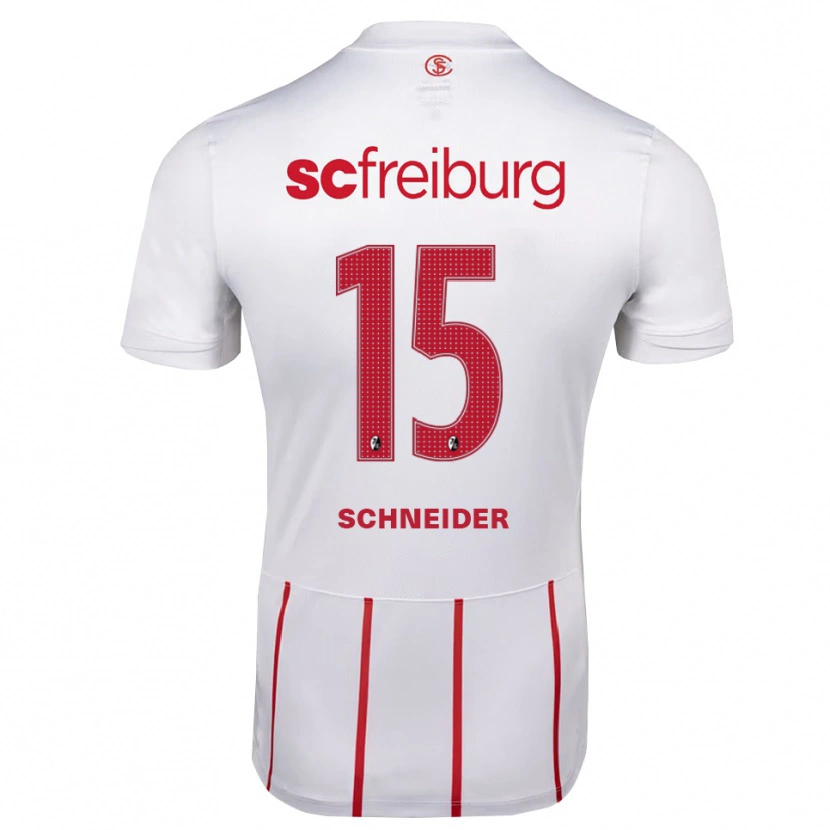 Danxen Mænd Maj Schneider #15 Hvid Rød Gul Udebane Spillertrøjer 2026/27 Trøje T-Shirt