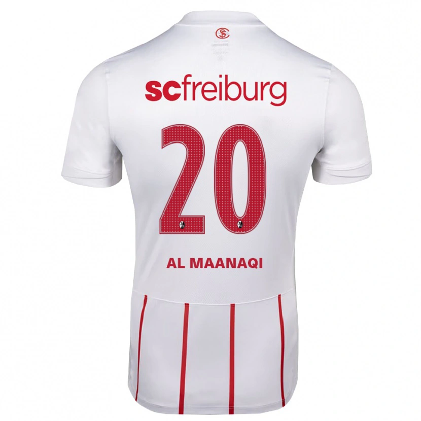 Danxen Mænd Jawad Al Maanaqi #20 Hvid Rød Gul Udebane Spillertrøjer 2026/27 Trøje T-Shirt