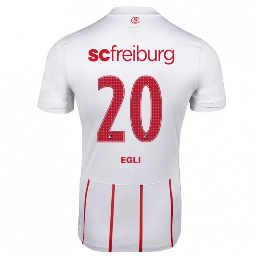 Danxen Mænd Leela Egli #20 Hvid Rød Gul Udebane Spillertrøjer 2026/27 Trøje T-Shirt