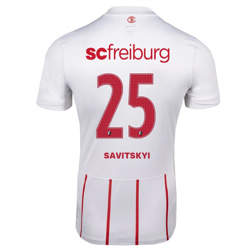 Danxen Mænd Kiril Savitskyi #25 Hvid Rød Gul Udebane Spillertrøjer 2026/27 Trøje T-Shirt