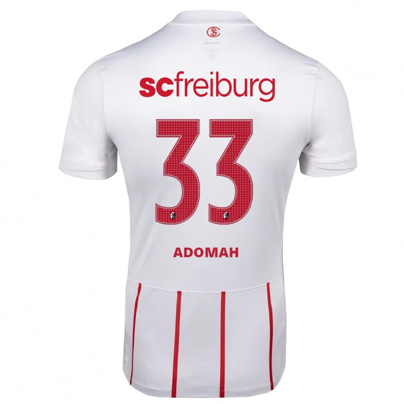 Danxen Mænd Bismark Adomah #33 Hvid Rød Gul Udebane Spillertrøjer 2026/27 Trøje T-Shirt