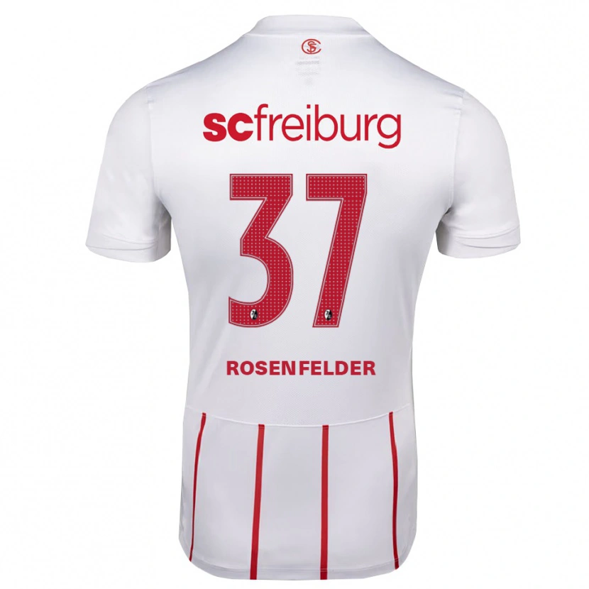 Danxen Mænd Max Rosenfelder #37 Hvid Rød Gul Udebane Spillertrøjer 2026/27 Trøje T-Shirt