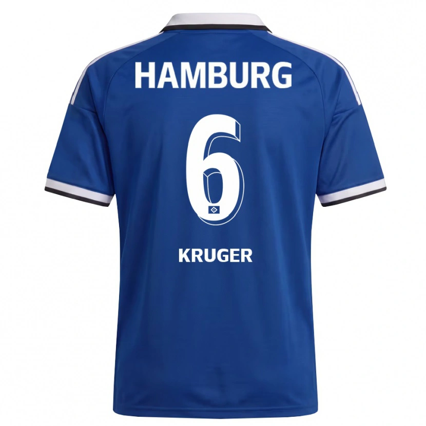 Danxen Mænd Artur Krüger #6 Hvid Blå Udebane Spillertrøjer 2026/27 Trøje T-Shirt
