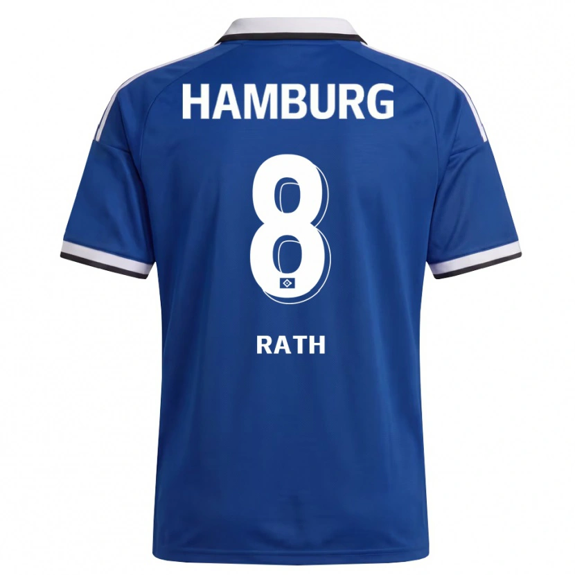 Danxen Mænd Davis Rath #8 Hvid Blå Udebane Spillertrøjer 2026/27 Trøje T-Shirt