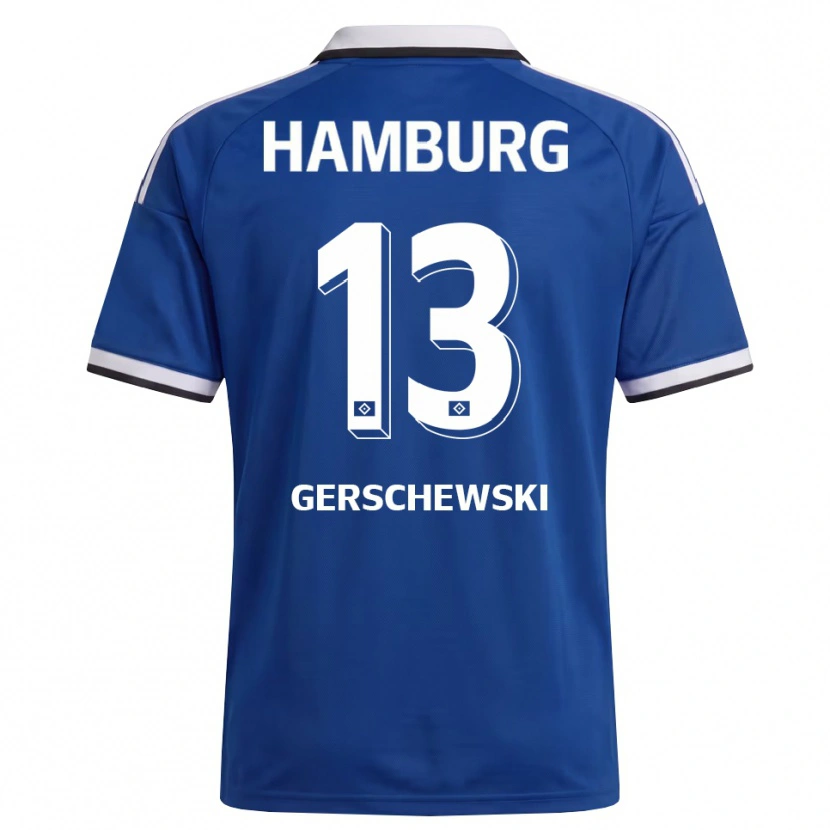 Danxen Mænd Frede Gerschewski #13 Hvid Blå Udebane Spillertrøjer 2026/27 Trøje T-Shirt