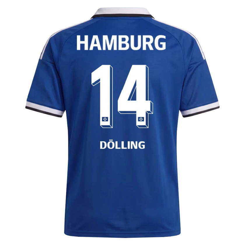 Danxen Mænd Titus Dölling #14 Hvid Blå Udebane Spillertrøjer 2026/27 Trøje T-Shirt