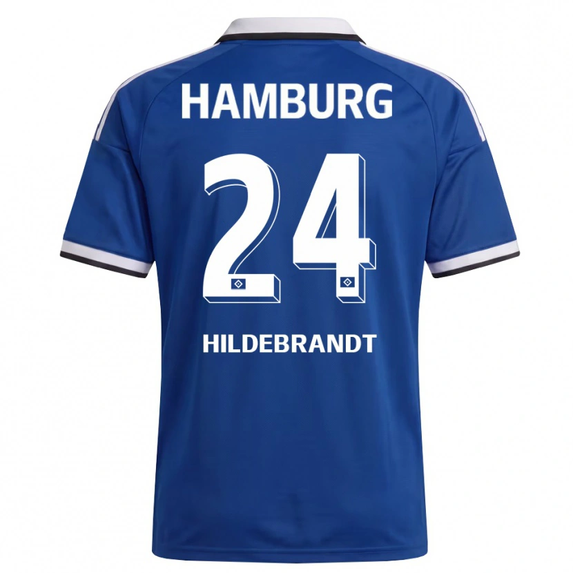 Danxen Mænd Tjark Hildebrandt #24 Hvid Blå Udebane Spillertrøjer 2026/27 Trøje T-Shirt