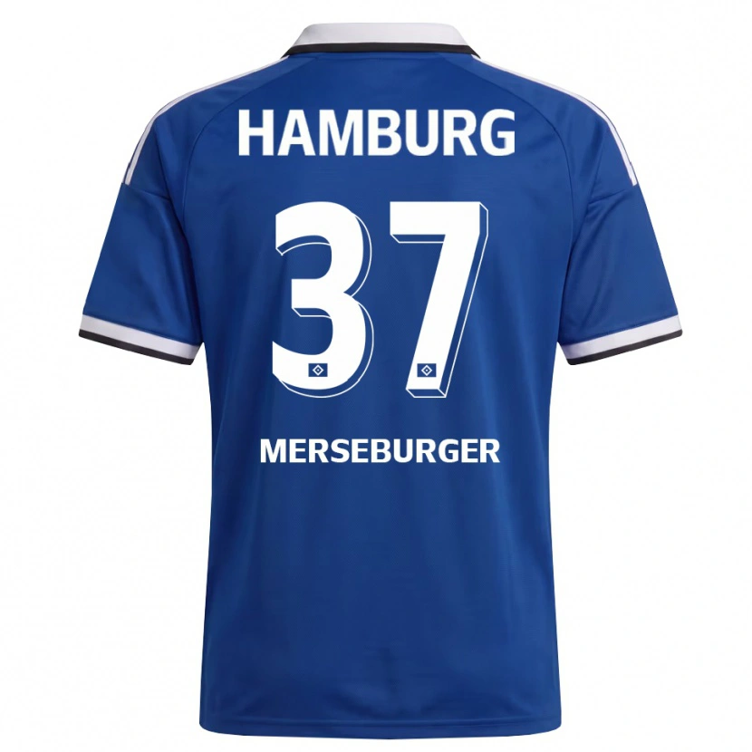 Danxen Mænd Dominik Merseburger #37 Hvid Blå Udebane Spillertrøjer 2026/27 Trøje T-Shirt