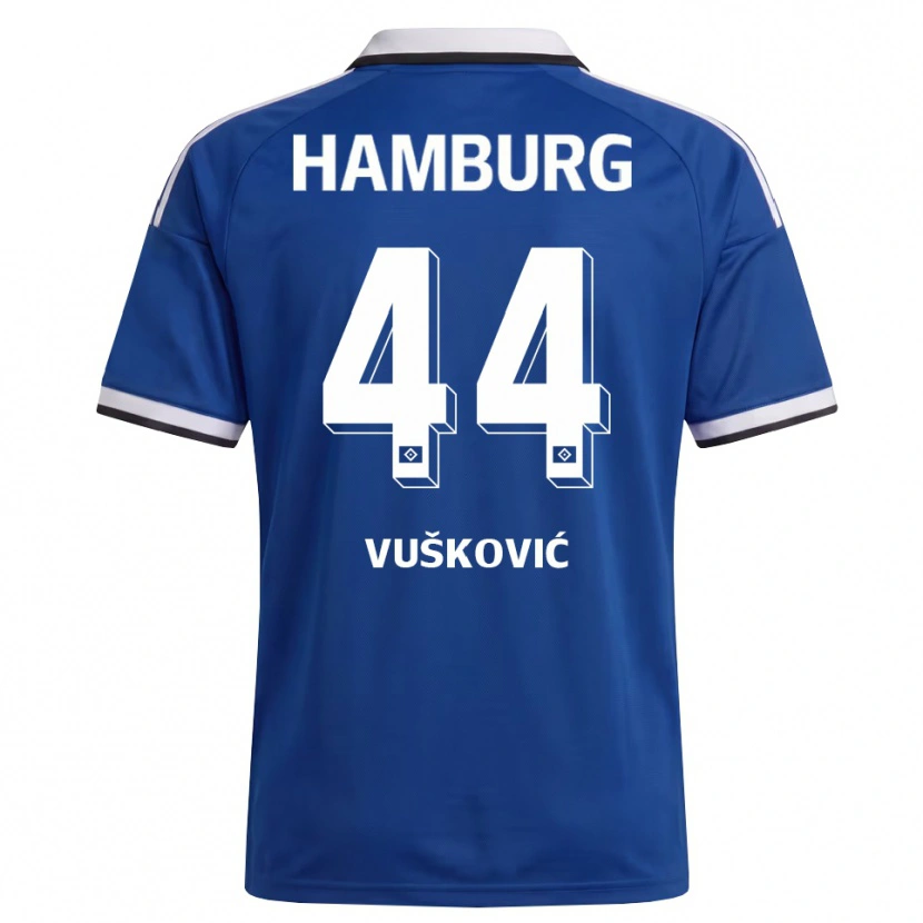 Danxen Mænd Mario Vuskovic #44 Hvid Blå Udebane Spillertrøjer 2026/27 Trøje T-Shirt