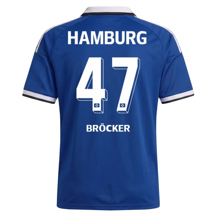 Danxen Mænd Mads Bröcker #47 Hvid Blå Udebane Spillertrøjer 2026/27 Trøje T-Shirt