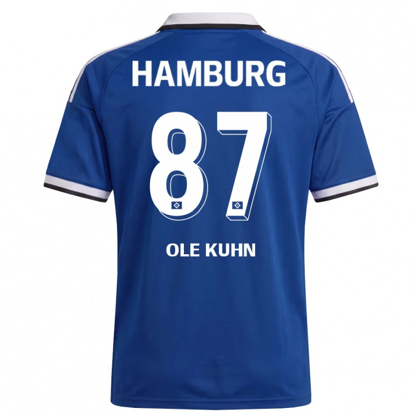 Danxen Mænd Niklas Ole Kühn #87 Hvid Blå Udebane Spillertrøjer 2026/27 Trøje T-Shirt