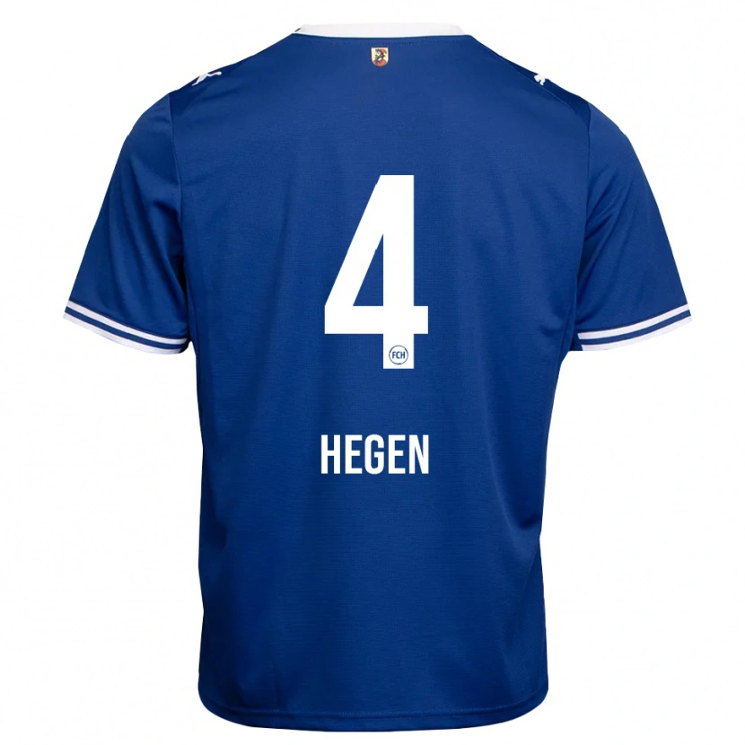 Danxen Mænd Robin Hegen #4 Kongelig Blå Hvid Udebane Spillertrøjer 2026/27 Trøje T-Shirt
