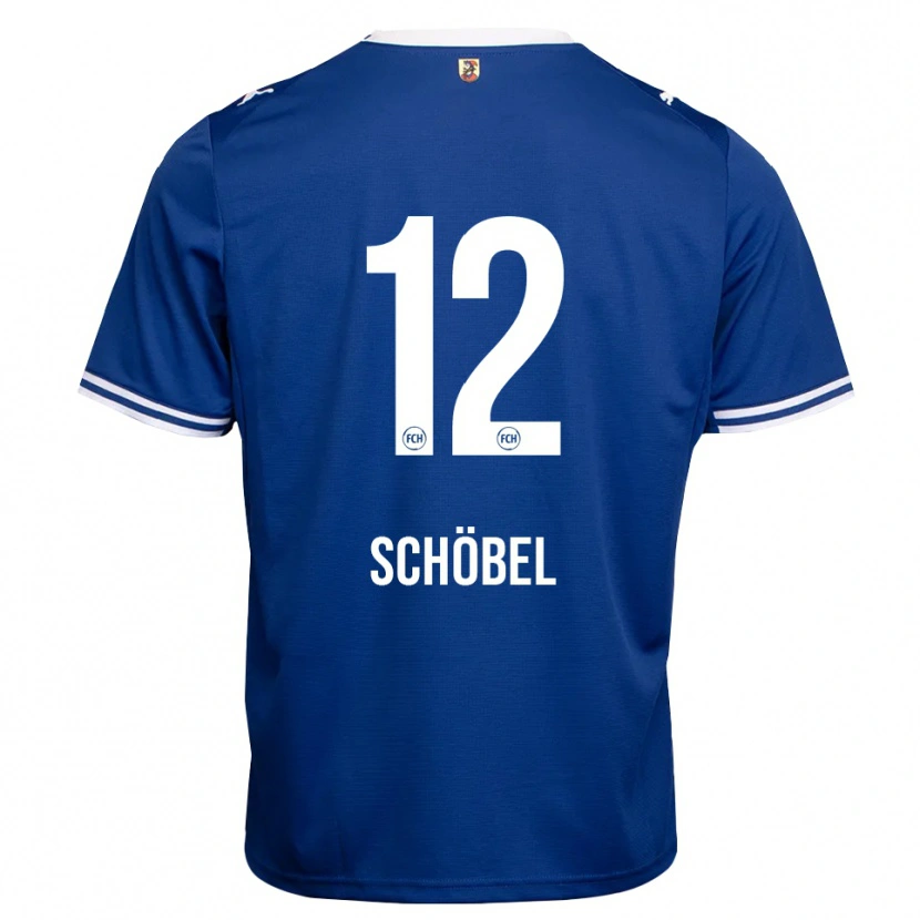 Danxen Mænd Etienne Schöbel #12 Kongelig Blå Hvid Udebane Spillertrøjer 2026/27 Trøje T-Shirt