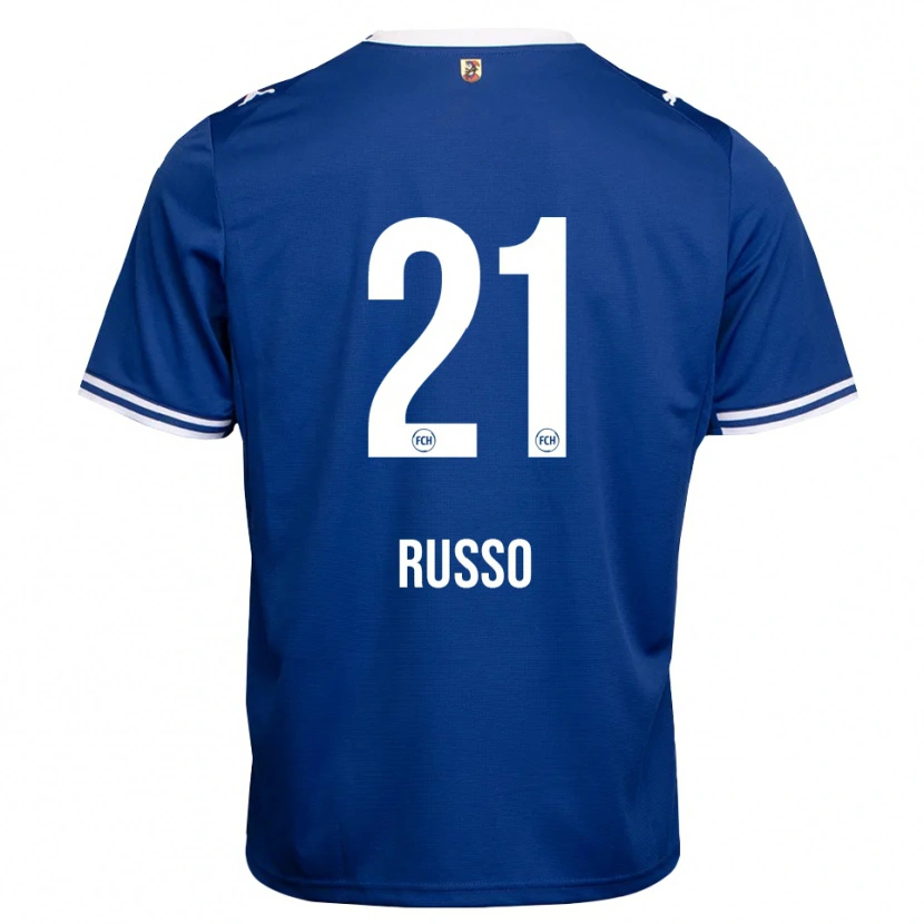 Danxen Mænd Gianluca Russo #21 Kongelig Blå Hvid Udebane Spillertrøjer 2026/27 Trøje T-Shirt