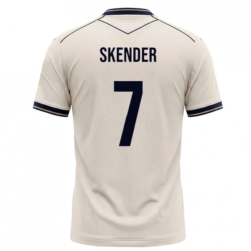Danxen Mænd Alexandros Skender #7 Off-White Blækblå Udebane Spillertrøjer 2026/27 Trøje T-Shirt