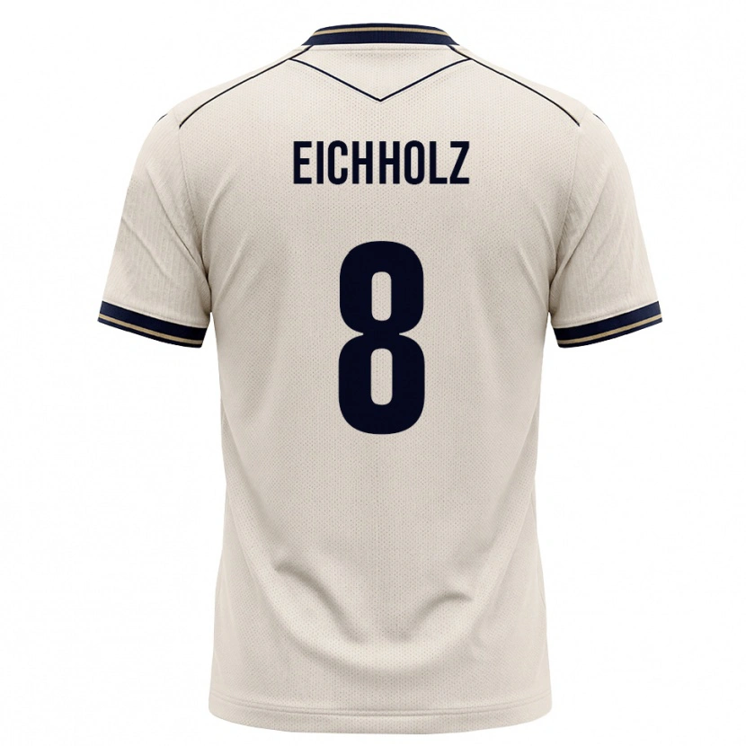Danxen Mænd Damian Eichholz #8 Off-White Blækblå Udebane Spillertrøjer 2026/27 Trøje T-Shirt