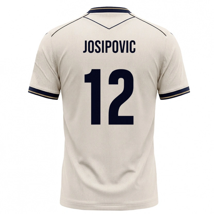 Danxen Mænd Mihael Josipovic #12 Off-White Blækblå Udebane Spillertrøjer 2026/27 Trøje T-Shirt