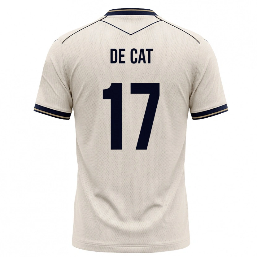 Danxen Mænd Nathan De Cat #17 Off-White Blækblå Udebane Spillertrøjer 2026/27 Trøje T-Shirt