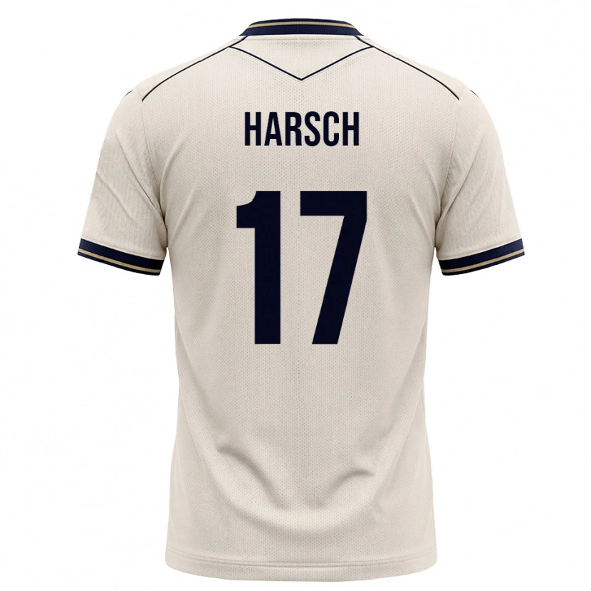 Danxen Mænd Franziska Harsch #17 Off-White Blækblå Udebane Spillertrøjer 2026/27 Trøje T-Shirt