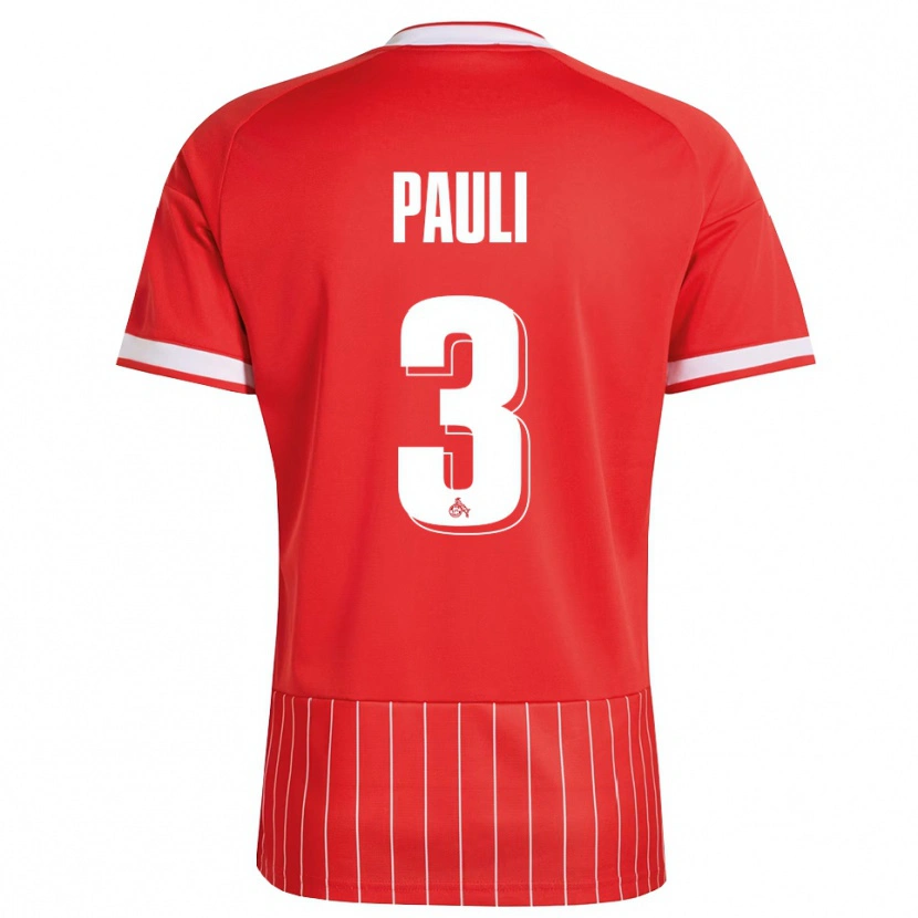 Danxen Mænd Julian Pauli #3 Rød Hvid Grøn Udebane Spillertrøjer 2026/27 Trøje T-Shirt