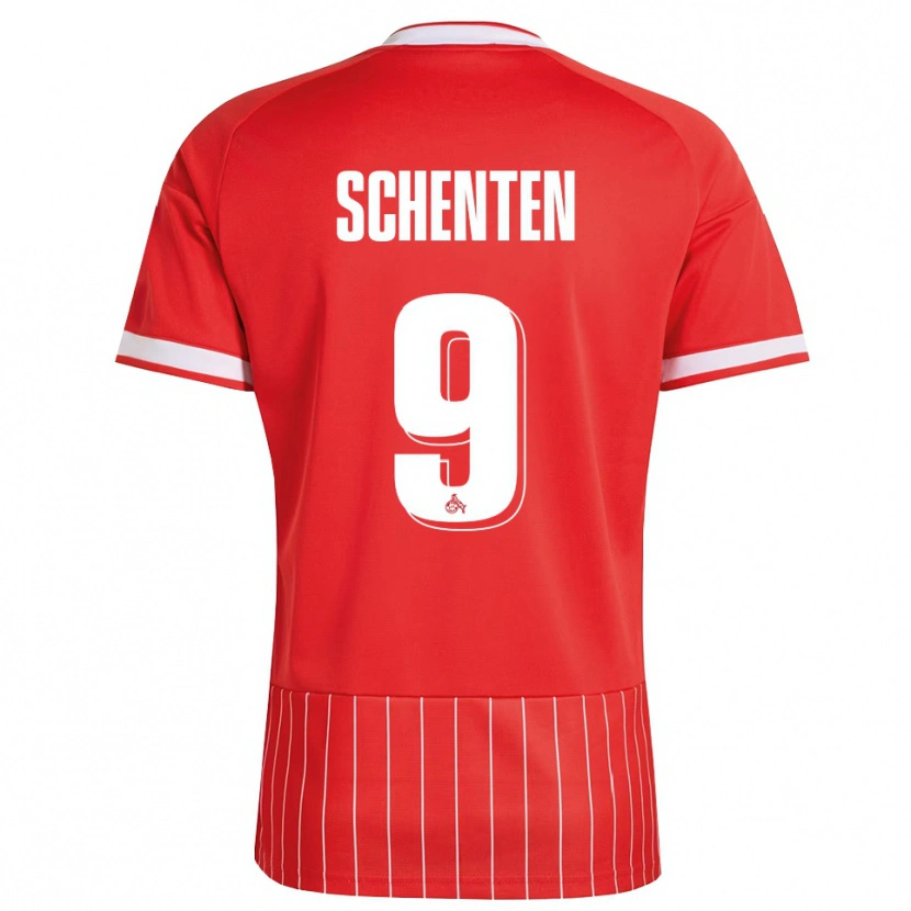 Danxen Mænd Fynn Schenten #9 Rød Hvid Grøn Udebane Spillertrøjer 2026/27 Trøje T-Shirt