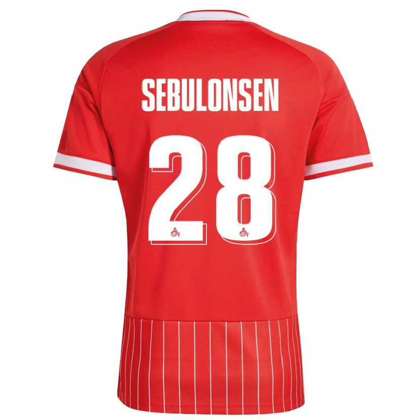 Danxen Mænd Sebastian Sebulonsen #28 Rød Hvid Grøn Udebane Spillertrøjer 2026/27 Trøje T-Shirt
