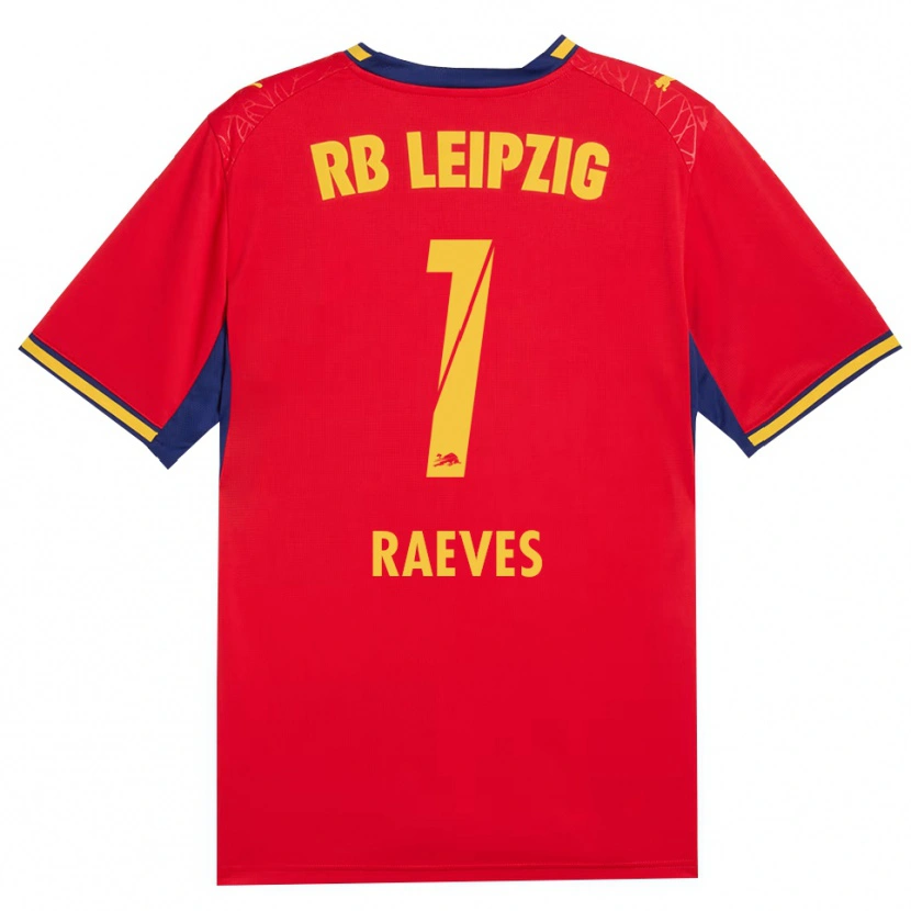 Danxen Mænd Dries Raeves #1 Rød Gul Kongelig Blå Udebane Spillertrøjer 2026/27 Trøje T-Shirt