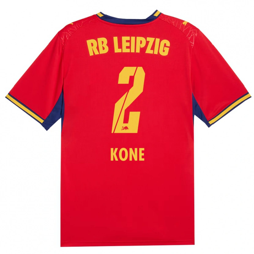 Danxen Mænd Abdoul Koné #2 Rød Gul Kongelig Blå Udebane Spillertrøjer 2026/27 Trøje T-Shirt