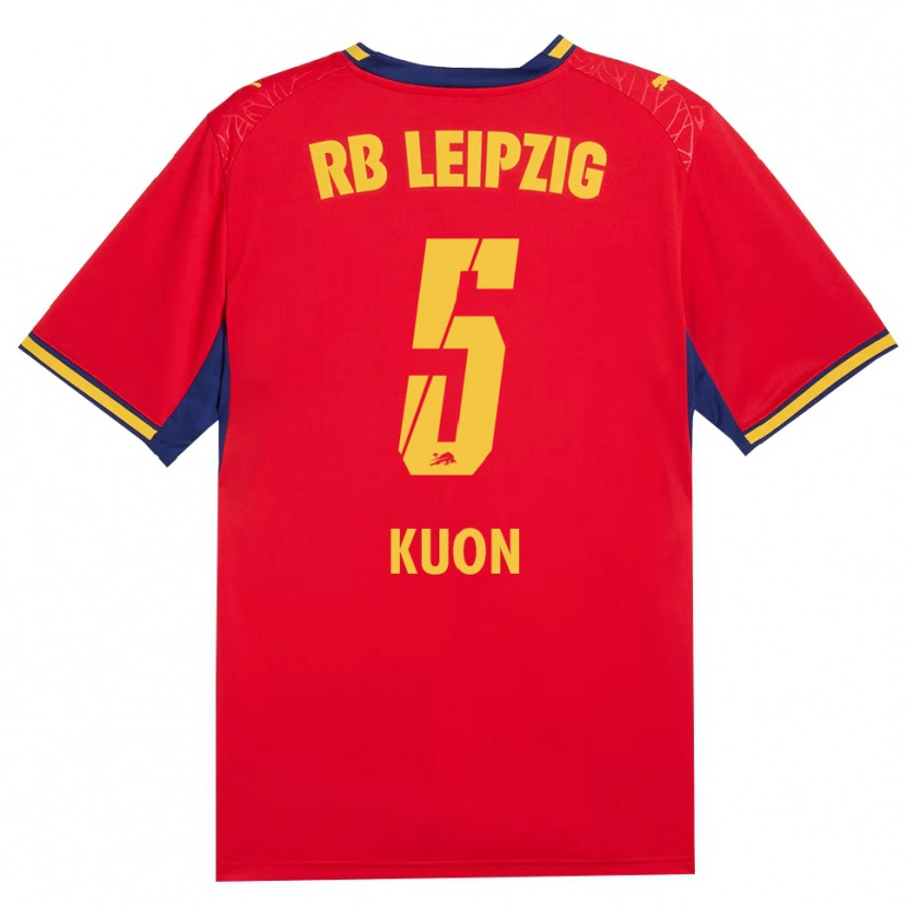 Danxen Mænd Xaver Kuon #5 Rød Gul Kongelig Blå Udebane Spillertrøjer 2026/27 Trøje T-Shirt