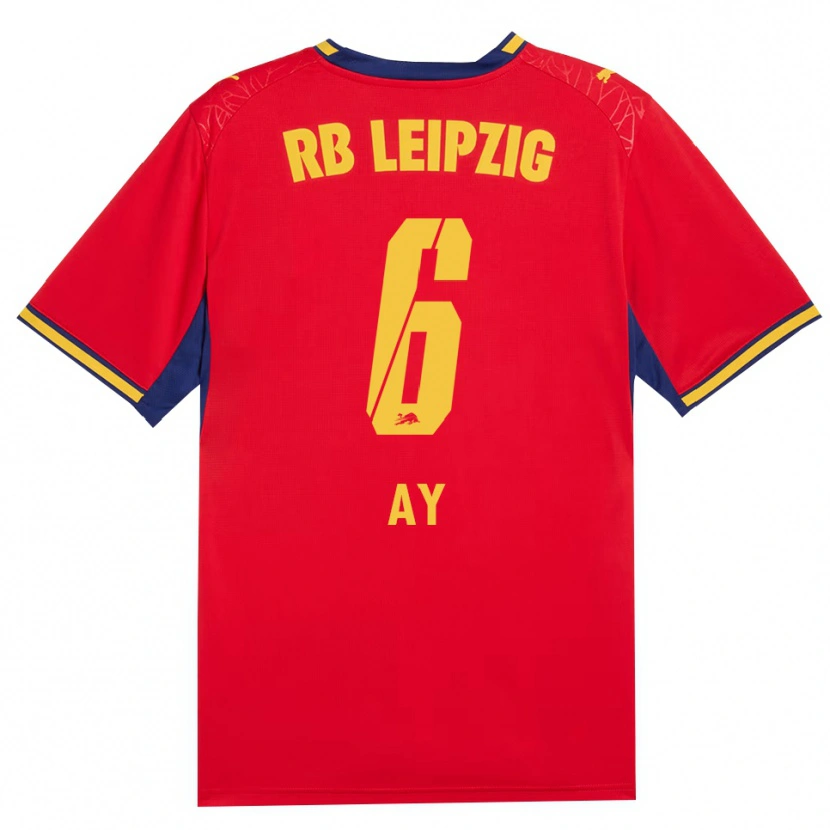 Danxen Mænd Koby Ay #6 Rød Gul Kongelig Blå Udebane Spillertrøjer 2026/27 Trøje T-Shirt