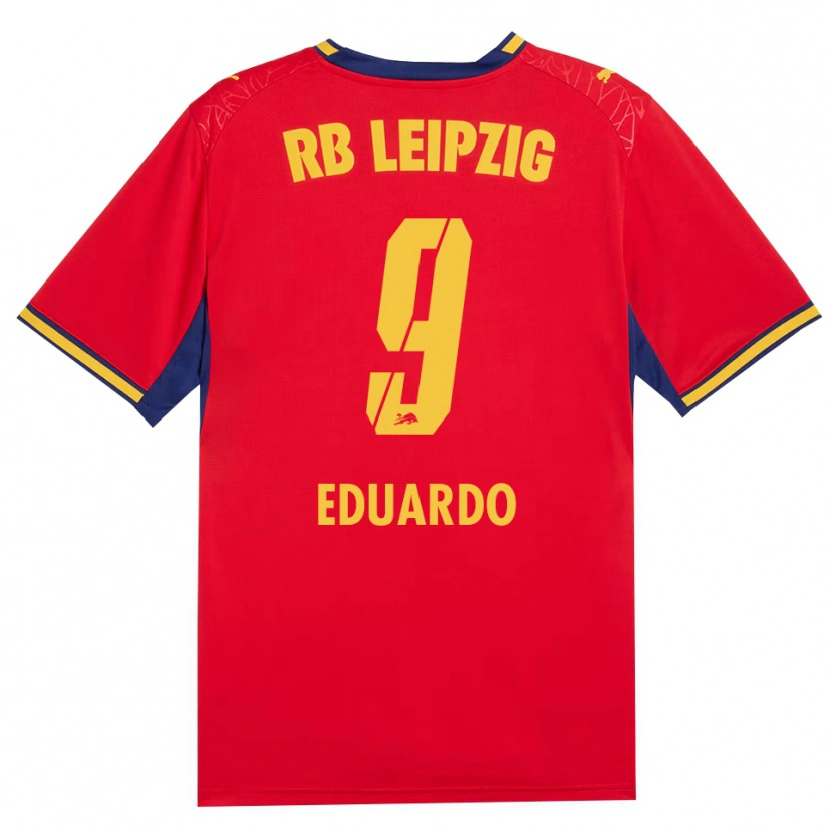 Danxen Mænd Yannick Eduardo #9 Rød Gul Kongelig Blå Udebane Spillertrøjer 2026/27 Trøje T-Shirt