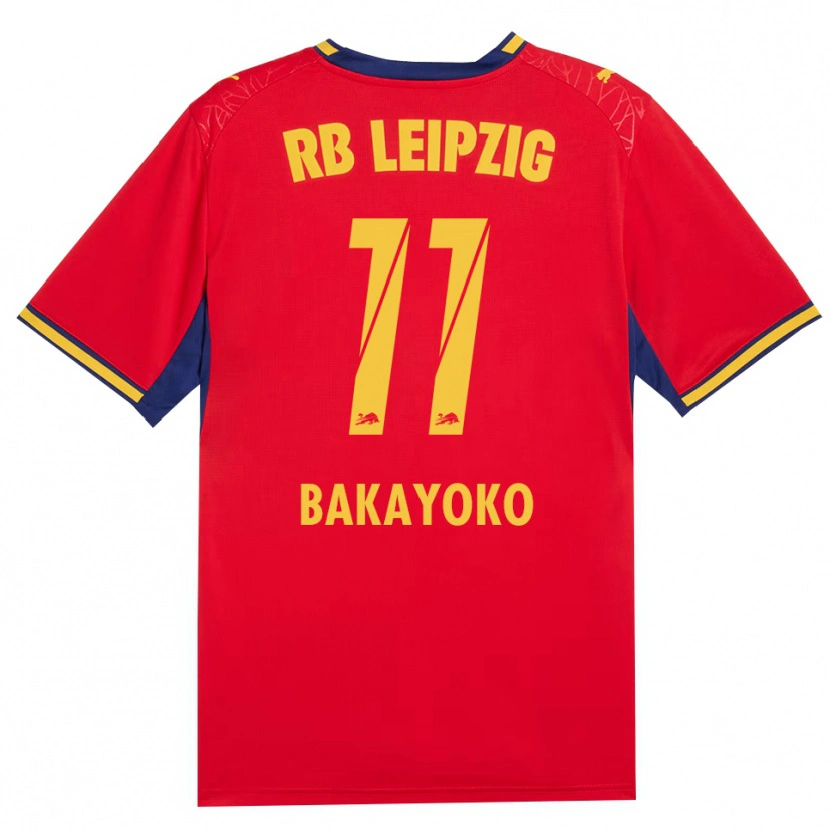 Danxen Mænd Johan Bakayoko #11 Rød Gul Kongelig Blå Udebane Spillertrøjer 2026/27 Trøje T-Shirt