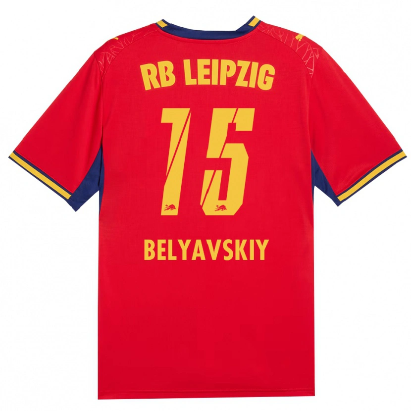 Danxen Mænd David Belyavskiy #15 Rød Gul Kongelig Blå Udebane Spillertrøjer 2026/27 Trøje T-Shirt