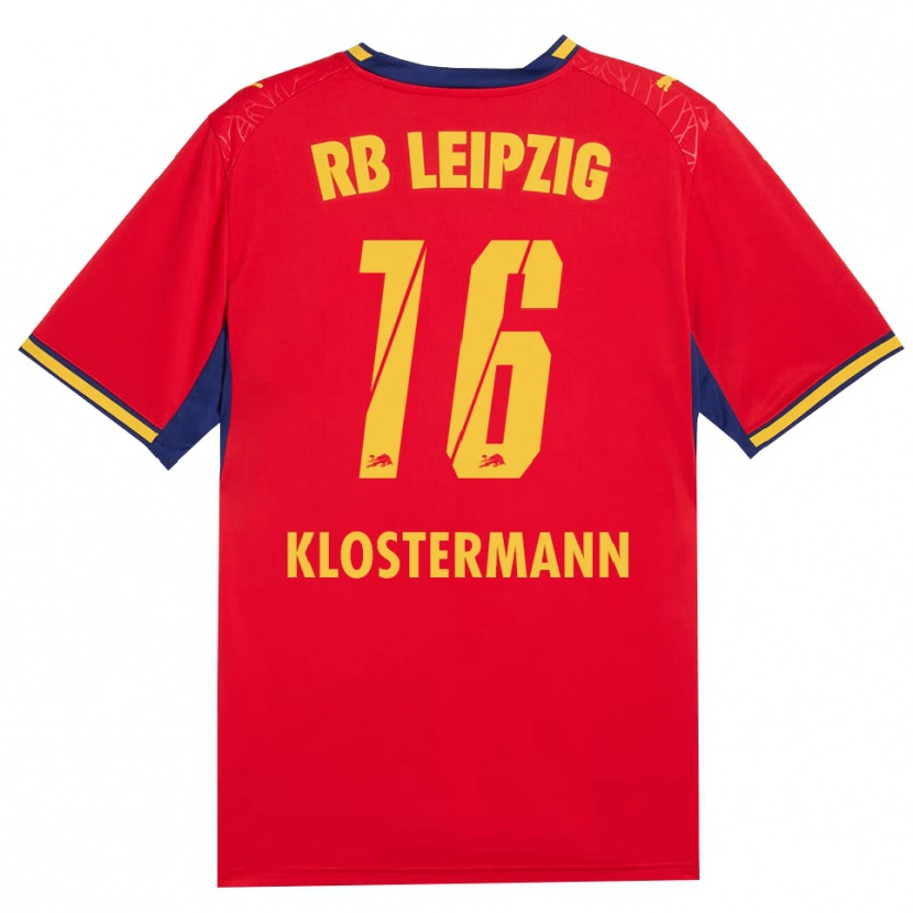 Danxen Mænd Lukas Klostermann #16 Rød Gul Kongelig Blå Udebane Spillertrøjer 2026/27 Trøje T-Shirt