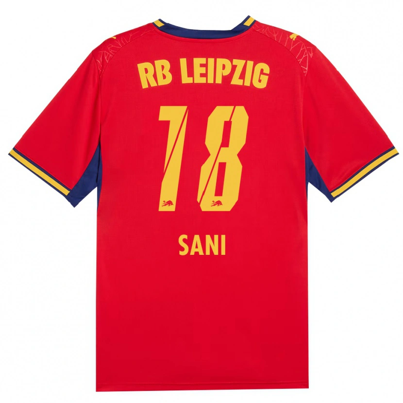Danxen Mænd Suleman Sani #18 Rød Gul Kongelig Blå Udebane Spillertrøjer 2026/27 Trøje T-Shirt