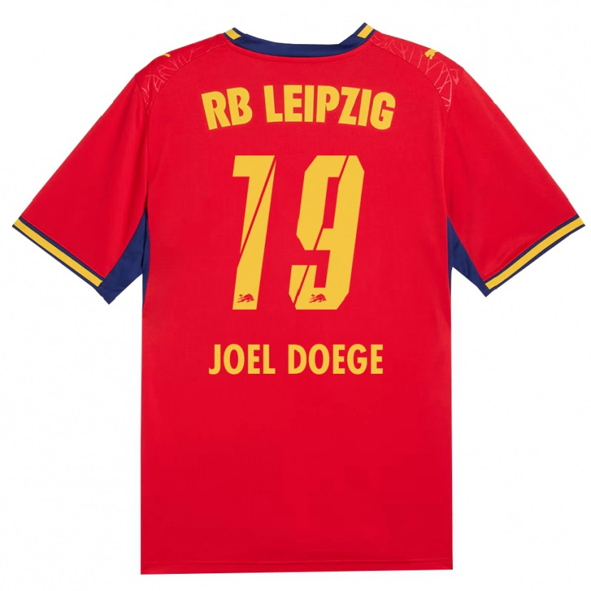 Danxen Mænd Louis Joel Doege #19 Rød Gul Kongelig Blå Udebane Spillertrøjer 2026/27 Trøje T-Shirt